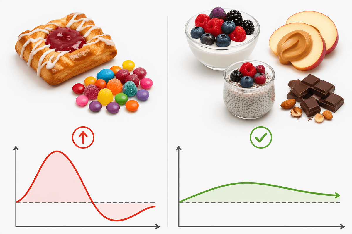Sweet-seeming snacks that avoid the rebound hunger